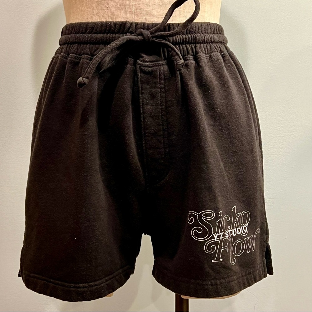 Black and White Drawstring Shorts. Size M